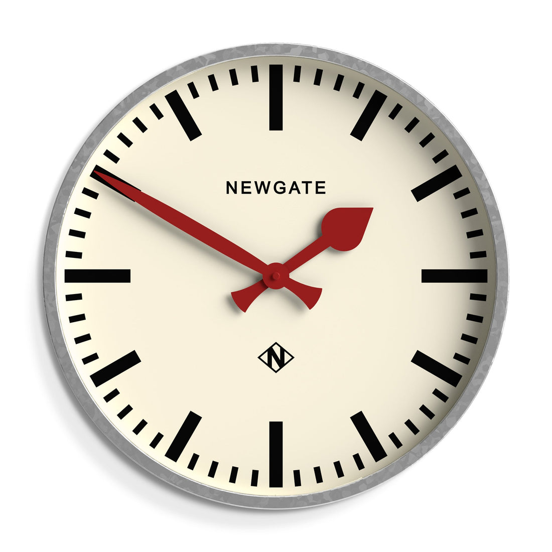 Newgate Universal Wall Clock Railway Dial Galvanised-Home &amp; Garden &gt; Decor-PEROZ Accessories