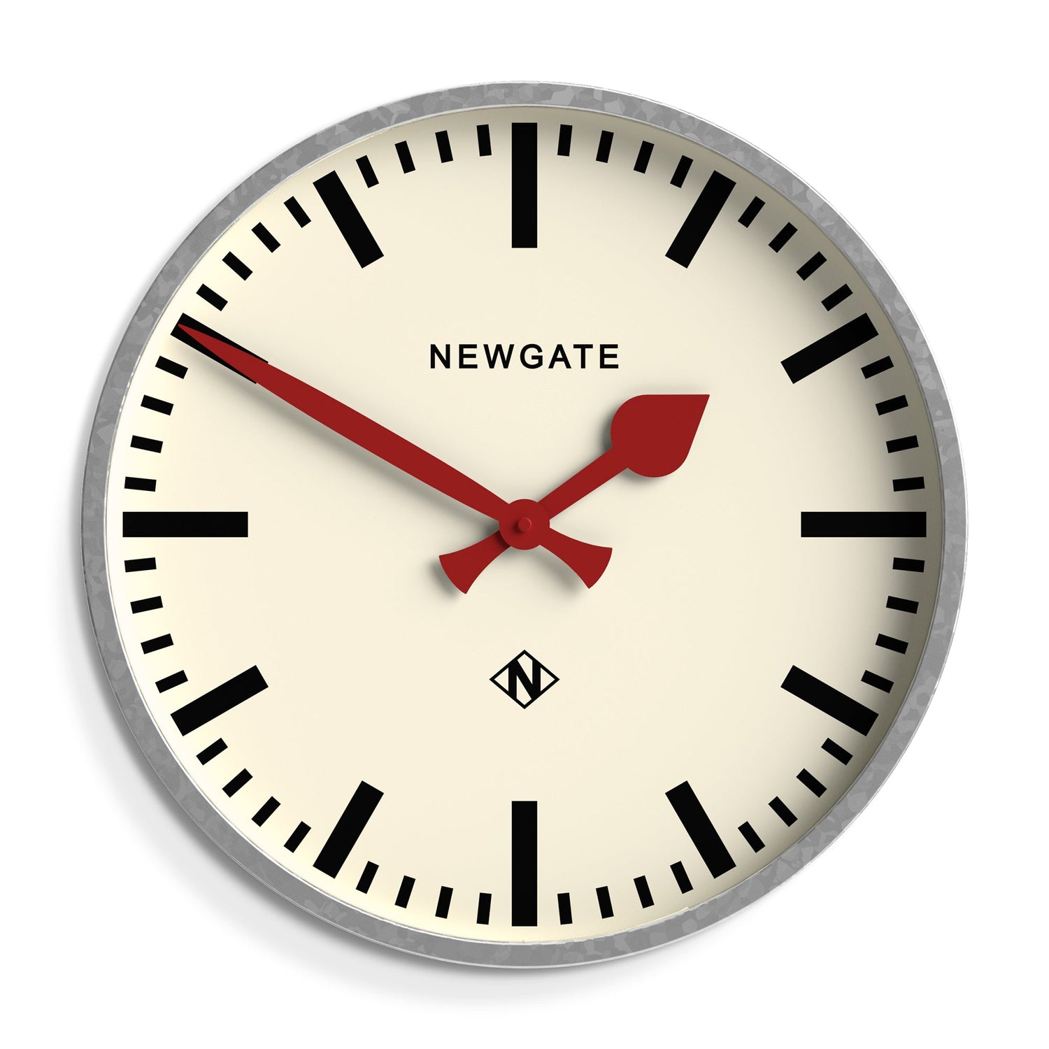 Newgate Universal Wall Clock Railway Dial Galvanised-Home &amp; Garden &gt; Decor-PEROZ Accessories