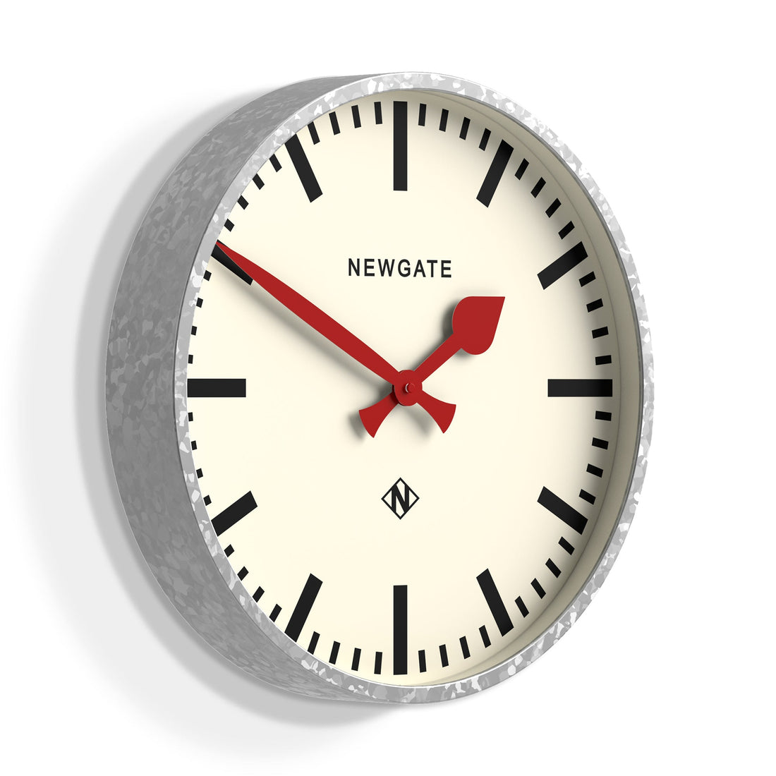 Newgate Universal Wall Clock Railway Dial Galvanised-Home &amp; Garden &gt; Decor-PEROZ Accessories
