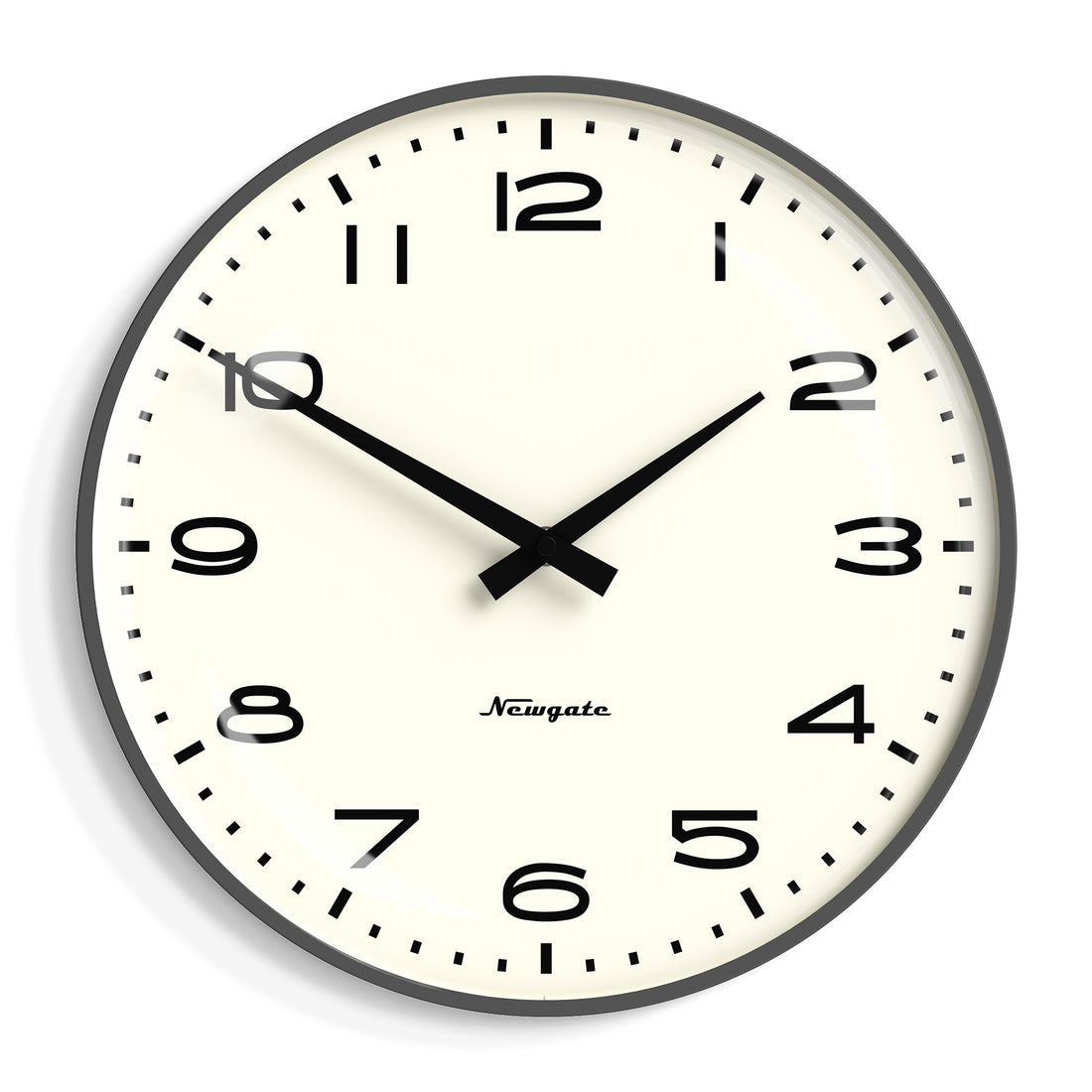 Newgate Radio City Wall Clock Black Arabic Dial - Matte Blizzard Grey-Home &amp; Garden &gt; Decor-PEROZ Accessories