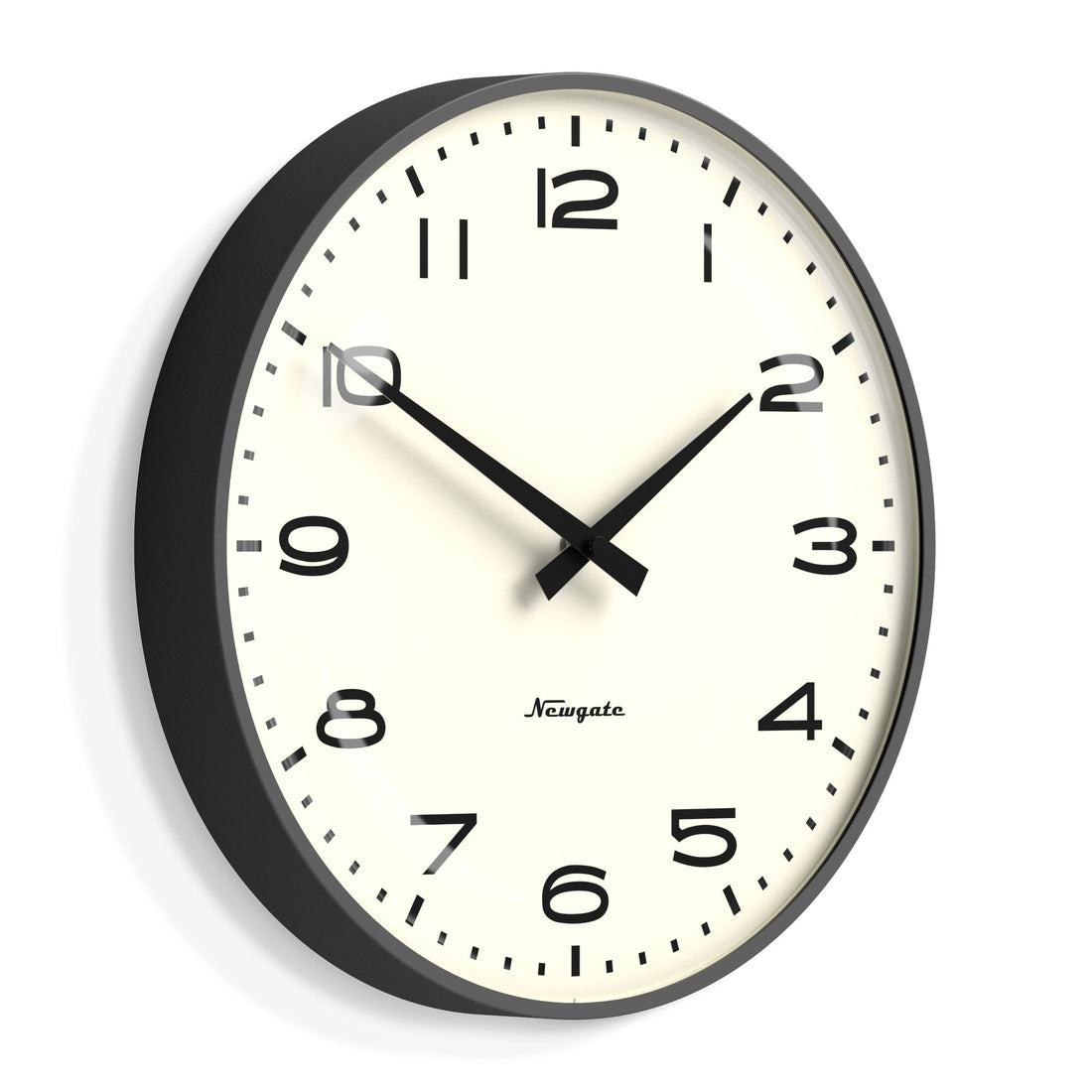 Newgate Radio City Wall Clock Black Arabic Dial - Matte Blizzard Grey-Home &amp; Garden &gt; Decor-PEROZ Accessories