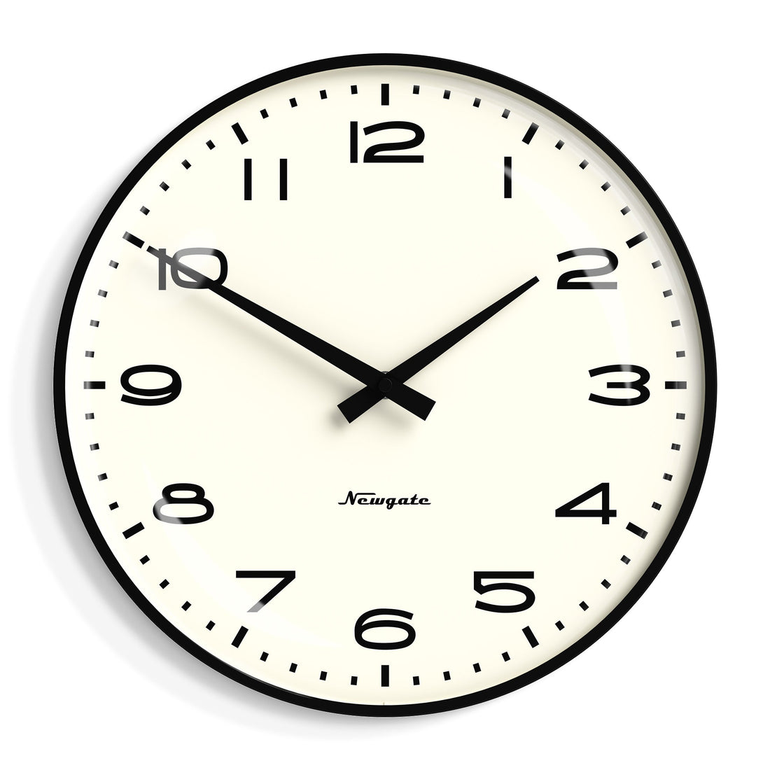 Newgate Radio City Wall Clock Black Arabic Dial - Matte Black-Home &amp; Garden &gt; Decor-PEROZ Accessories
