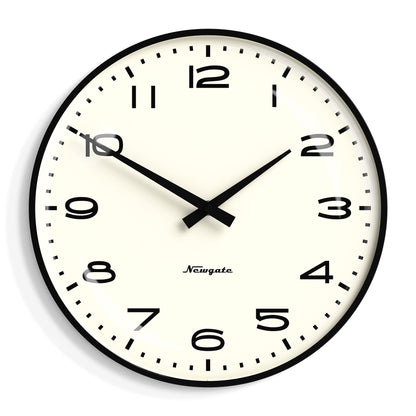 Newgate Radio City Wall Clock Black Arabic Dial - Matte Black-Home &amp; Garden &gt; Decor-PEROZ Accessories