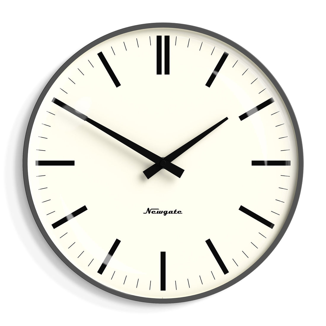 Newgate Radio City Wall Clock Bold Black Marker Dial - Matte Blizzard Grey-Home &amp; Garden &gt; Decor-PEROZ Accessories