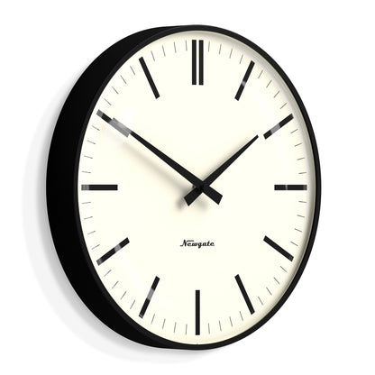 Newgate Radio City Wall Clock Bold Black Marker Dial - Matte Black-Home &amp; Garden &gt; Decor-PEROZ Accessories