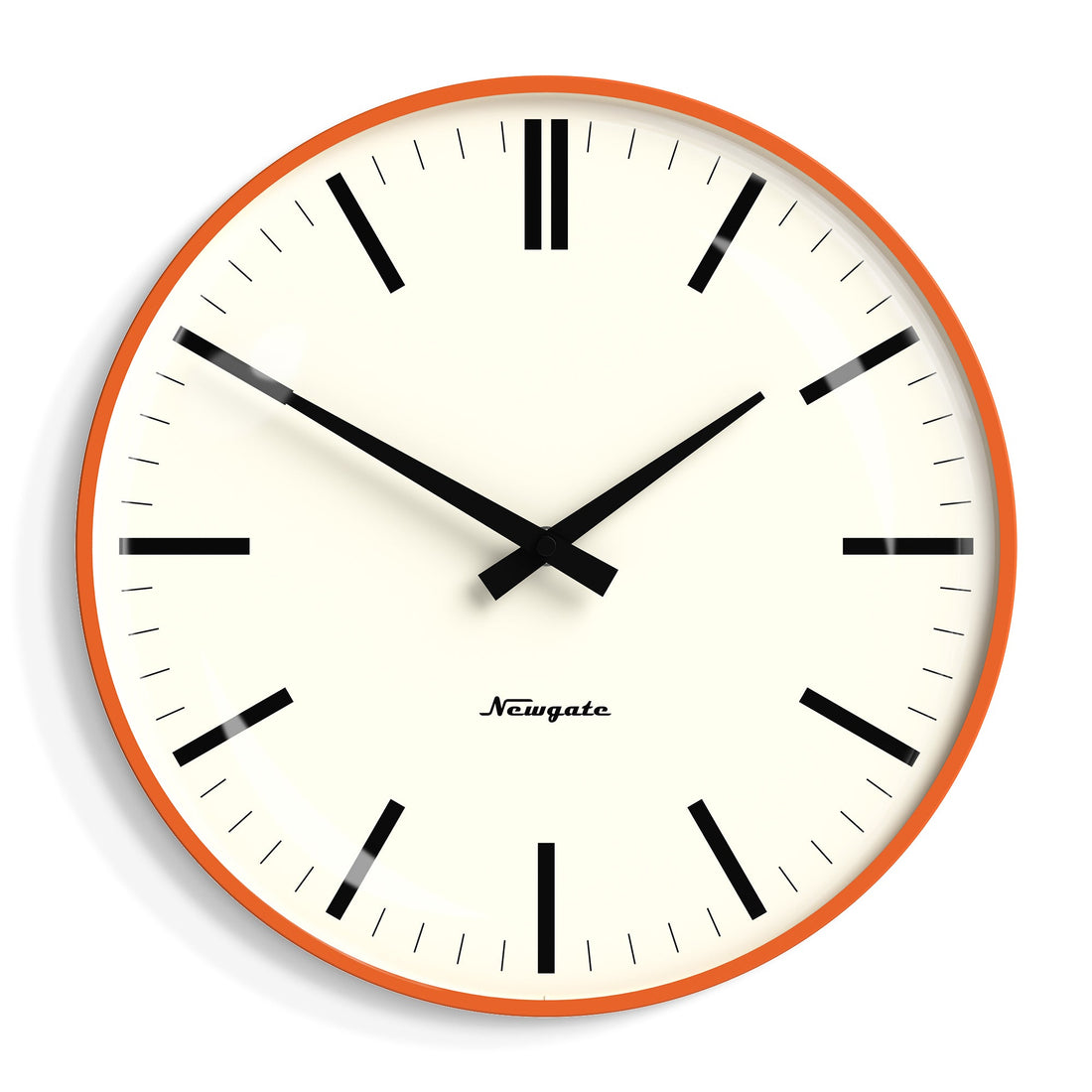 Newgate Radio City Wall Clock Bold Black Marker Dial.- Matte Pumpkin Orange-Home &amp; Garden &gt; Decor-PEROZ Accessories