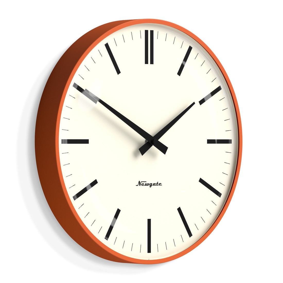 Newgate Radio City Wall Clock Bold Black Marker Dial.- Matte Pumpkin Orange-Home &amp; Garden &gt; Decor-PEROZ Accessories