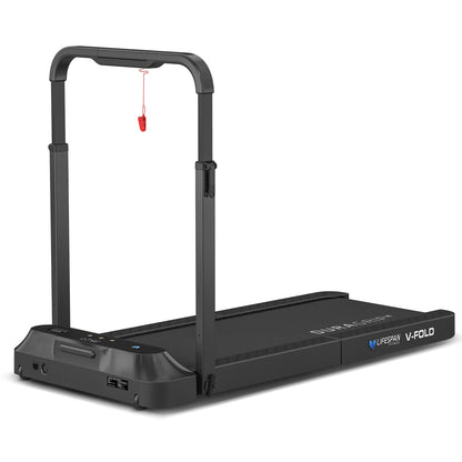 Lifespan Fitness V-FOLD Treadmill with ErgoDesk Automatic Standing Desk 1800mm in White/Black-Walking Pad-PEROZ Accessories