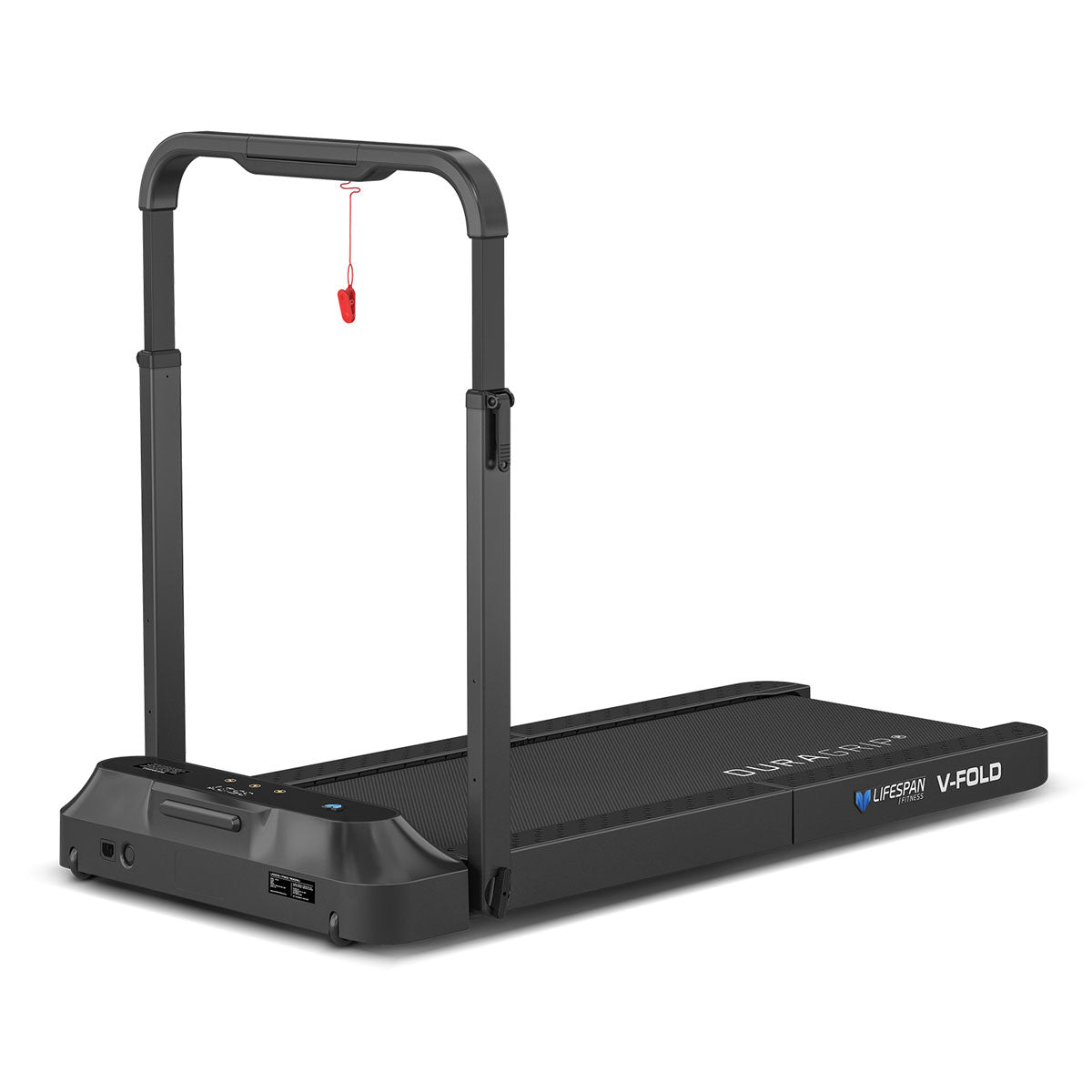 Lifespan Fitness V-FOLD Treadmill with ErgoDesk Automatic Standing Desk 1800mm in White/Black with Cable Management-Walking Pad-PEROZ Accessories