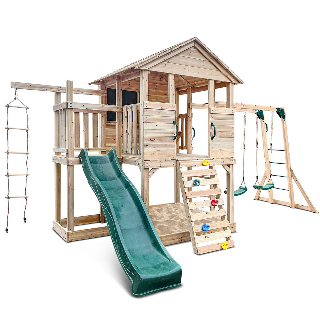 Lifespan Kids Kingston Cubby House with 2.2m Green Slide-Baby &amp; Kids &gt; Baby &amp; Kid&