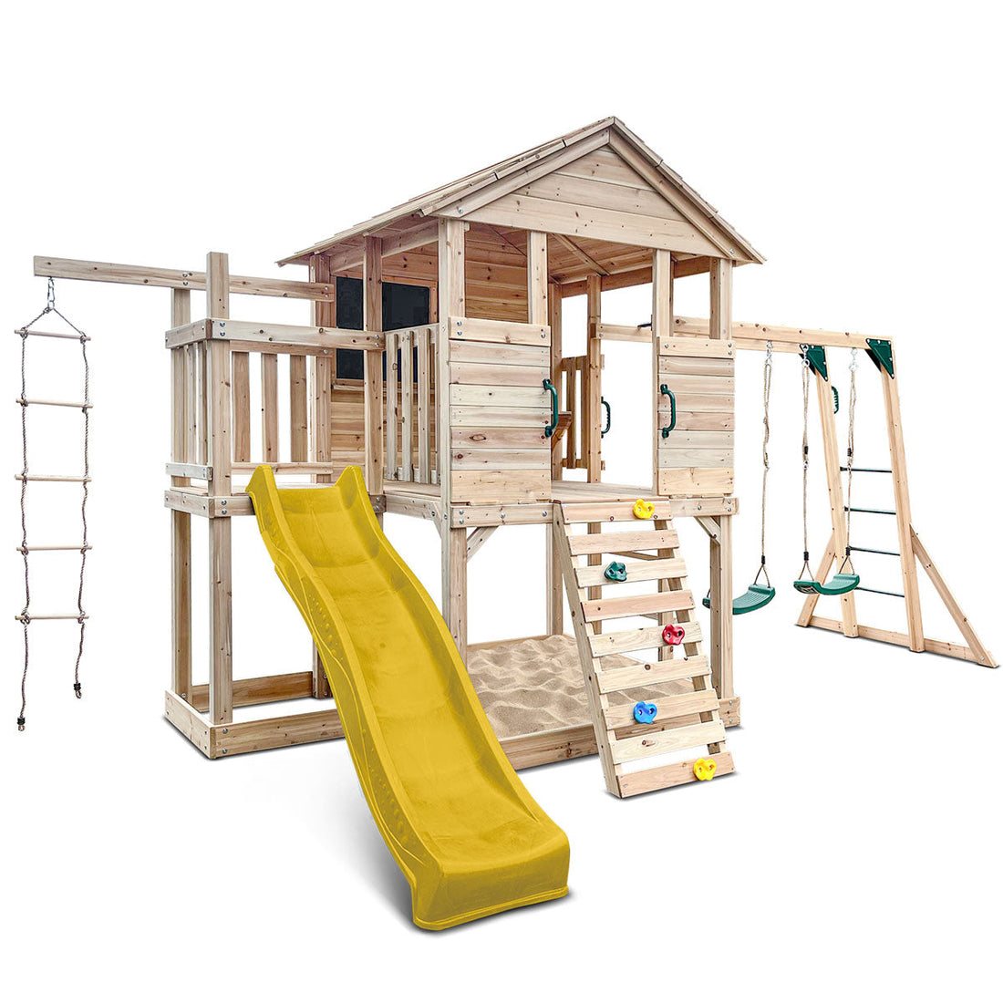 Lifespan Kids Kingston Cubby House with 2.2m Yellow Slide-Baby &amp; Kids &gt; Baby &amp; Kid&
