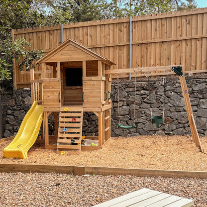 Lifespan Kids Kingston Cubby House with 2.2m Yellow Slide-Baby &amp; Kids &gt; Baby &amp; Kid&