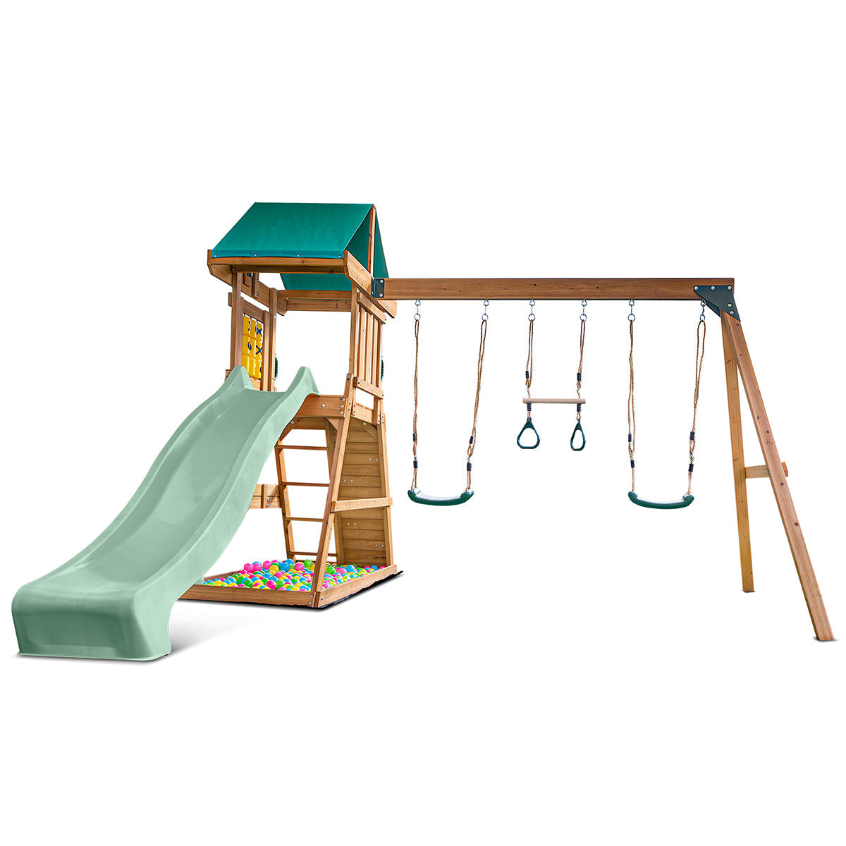 Lifespan Kids Birmingham Swing Set &amp; Play Centre with 2.2m Slide (Pastel Green)-Baby &amp; Kids &gt; Baby &amp; Kid&