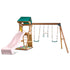 Lifespan Kids Birmingham Swing Set & Play Centre with 2.2m Slide (Pastel Pink)-Baby & Kids > Baby & Kid&