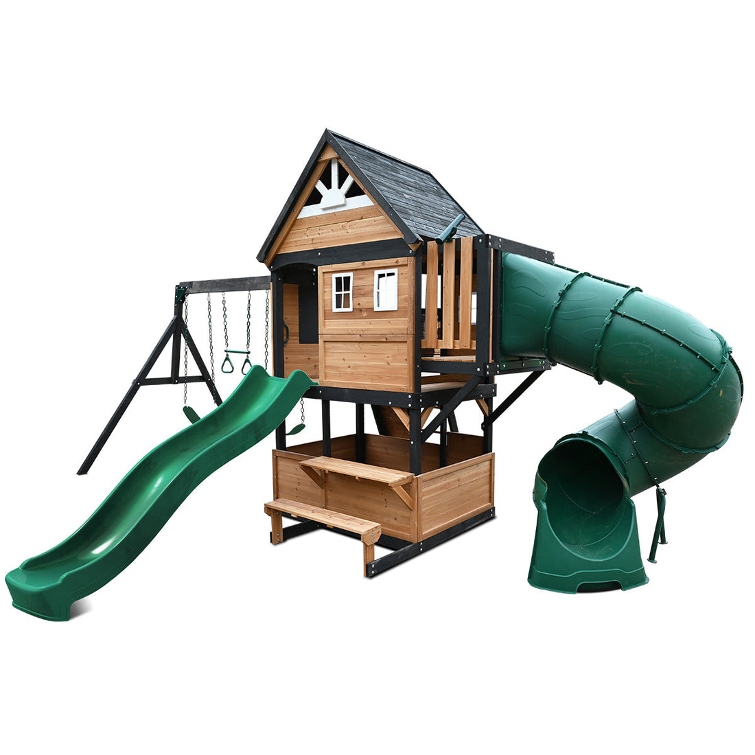 Lifespan Kids Claremont Swing Set &amp; Play Centre with 2.2m Slide (Green)