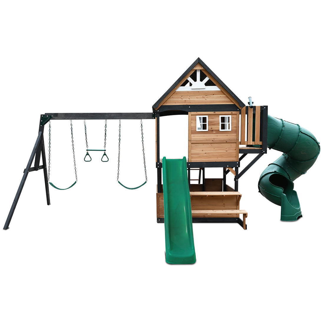 Lifespan Kids Claremont Swing Set &amp; Play Centre with 2.2m Slide (Green)