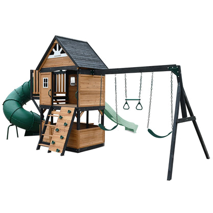 Lifespan Kids Claremont Swing Set &amp; Play Centre with 2.2m Slide (Pastel Green)
