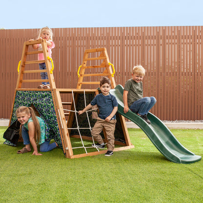 Lifespan Kids Cooper Climbing Frame with 1.8m Green Slide-Outdoor Slides-PEROZ Accessories