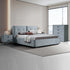 Estella Queen Fabric 4pc Bedroom Suite With Linear Division & Button Studding Headboard-Furniture > Bedroom > Beds & Bed Frames-PEROZ Accessories