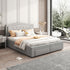 Emily Bed Frame Queen Size Velvet Fabric Grey Four MDF Drawers with Wheels-Furniture > Bedroom > Beds & Bed Frames-PEROZ Accessories