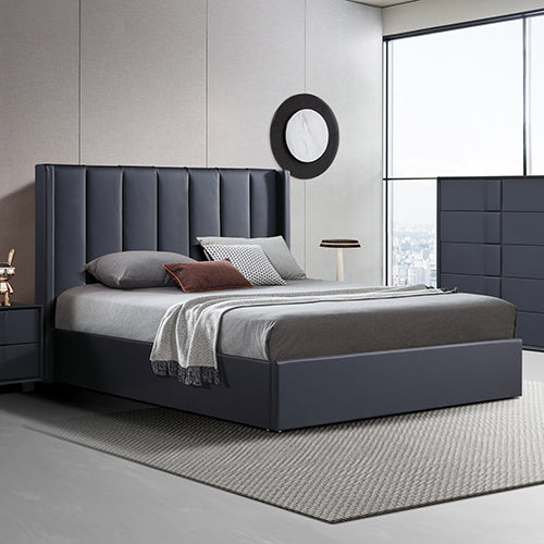 Prado Gas Lift Queen Bed Frame Non-woven Fabric MDF KD Slats-Furniture &gt; Bedroom &gt; Beds &amp; Bed Frames-PEROZ Accessories