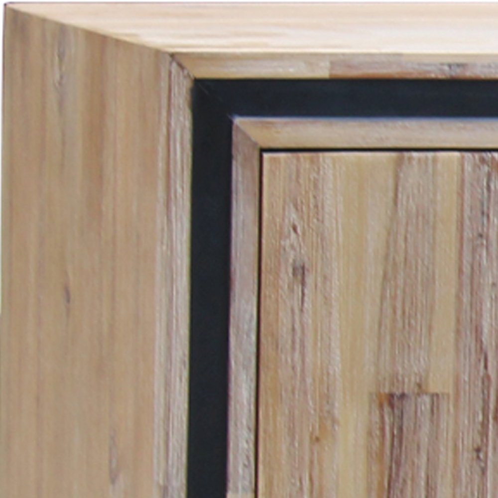 Buffet Sideboard in Silver Brush Colour with Solid Acacia &amp; Veneer Wooden Frame Storage Cabinet with Drawers-Furniture &gt; Living Room-PEROZ Accessories