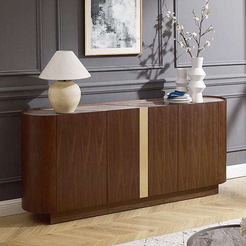 Buffet MDF Melamine Interior Storage In Dark Walnut colour-Furniture > Dining > Buffets &amp; Sideboards-PEROZ Accessories