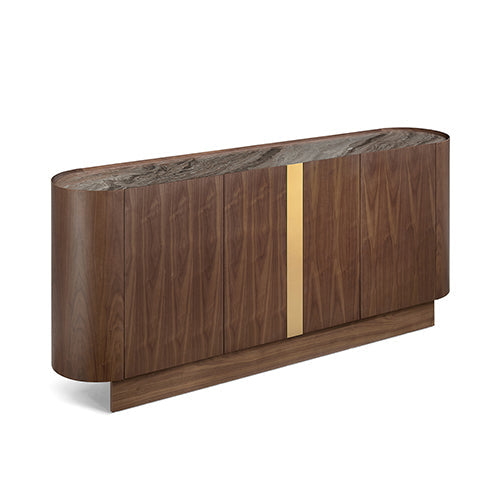 Buffet MDF Melamine Interior Storage In Dark Walnut colour-Furniture > Dining > Buffets &amp; Sideboards-PEROZ Accessories
