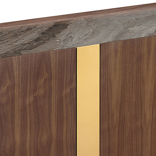 Buffet MDF Melamine Interior Storage In Dark Walnut colour-Furniture > Dining > Buffets &amp; Sideboards-PEROZ Accessories