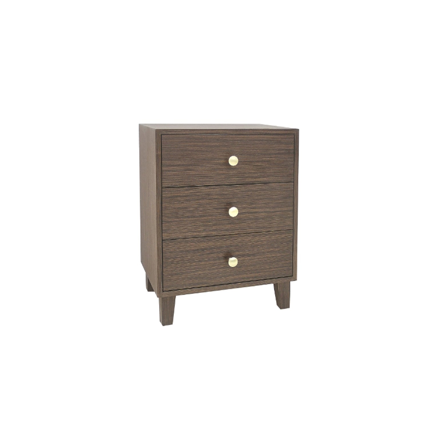 Bedside Table MDF 3 Drawers Side Table Night Stand Storage in Brown Colour-Furniture &gt; Bedroom &gt; Beds &amp; Bed Frames-PEROZ Accessories