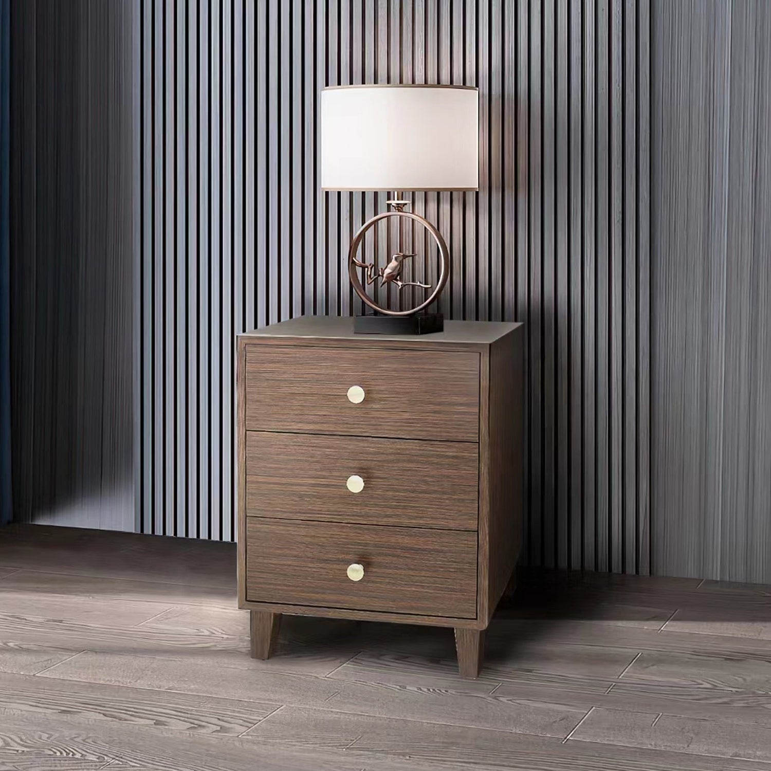 Bedside Table MDF 3 Drawers Side Table Night Stand Storage in Brown Colour-Furniture &gt; Bedroom &gt; Beds &amp; Bed Frames-PEROZ Accessories