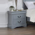 Bedside Table Grey Colour With 2 Drawers Night Stand Solid Wood Metal Handles-Furniture > Bedroom > Bedside Tables-PEROZ Accessories