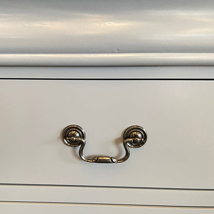 Bedside Table Grey Colour With 2 Drawers Night Stand Solid Wood Metal Handles-Furniture &gt; Bedroom &gt; Bedside Tables-PEROZ Accessories