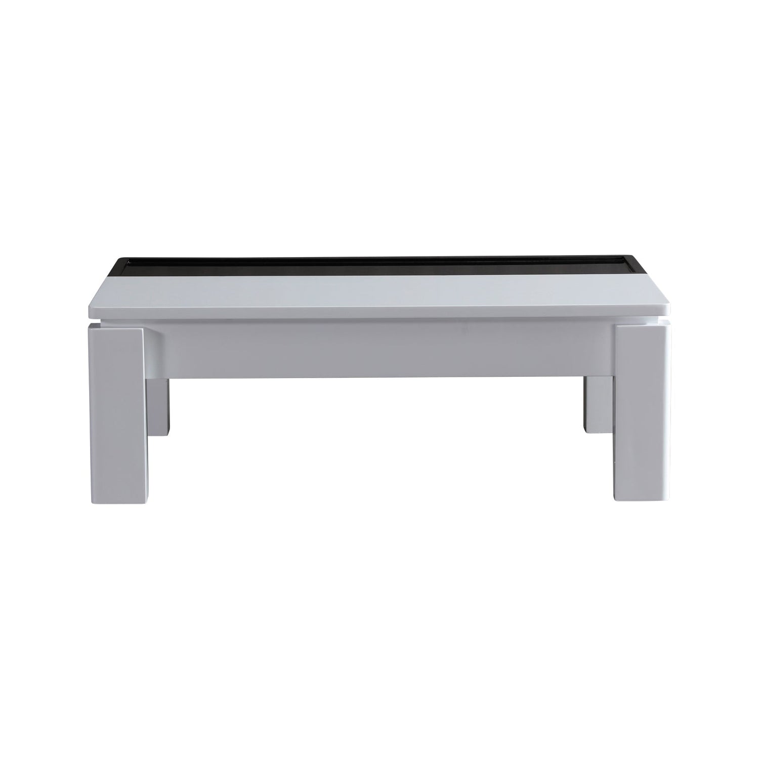 Coffee Table High Gloss Finish Lift Up Top MDF Black &amp; White Colour Interior Storage-Furniture > Living Room > Coffee Tables-PEROZ Accessories