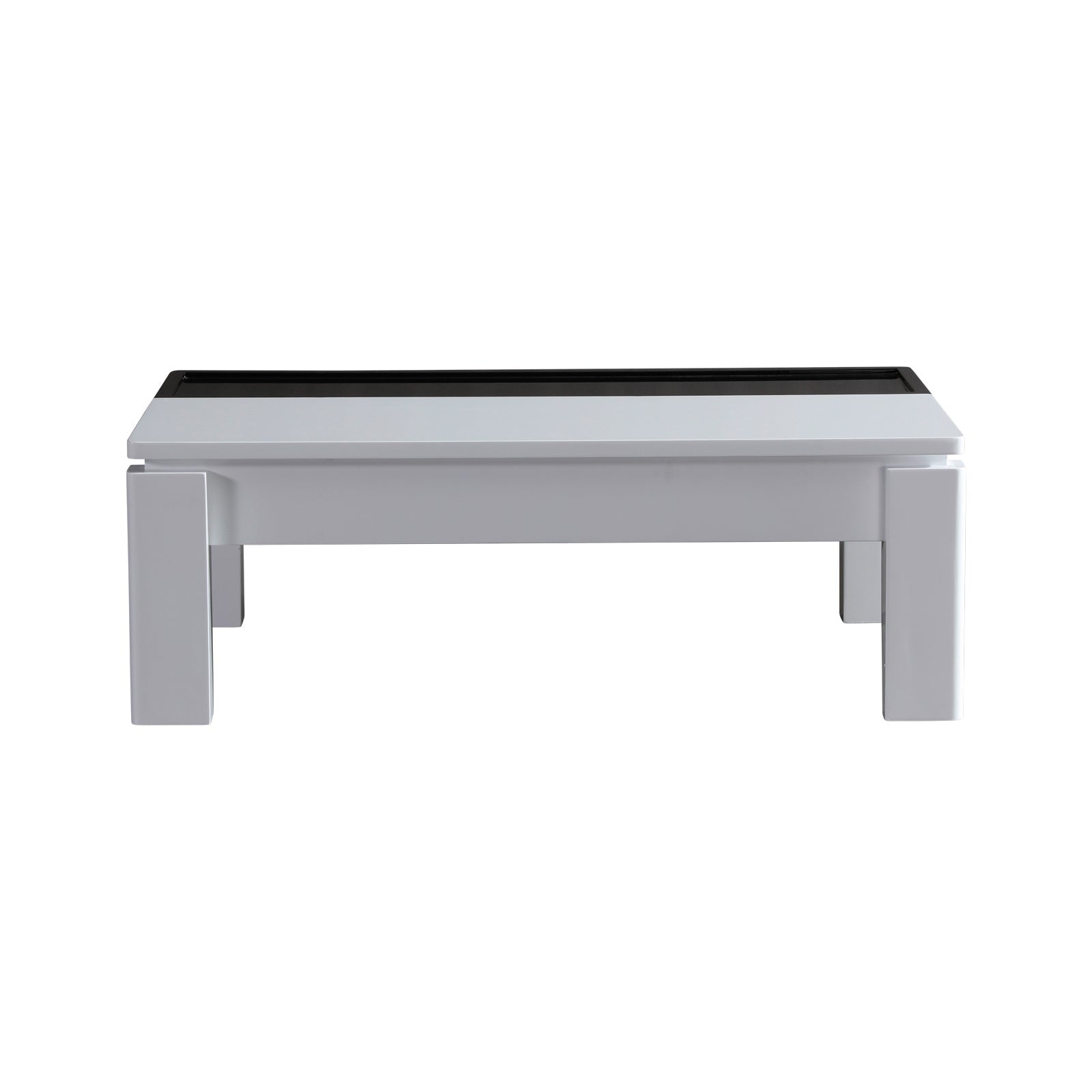 Coffee Table High Gloss Finish Lift Up Top MDF Black &amp; White Colour Interior Storage-Furniture > Living Room > Coffee Tables-PEROZ Accessories
