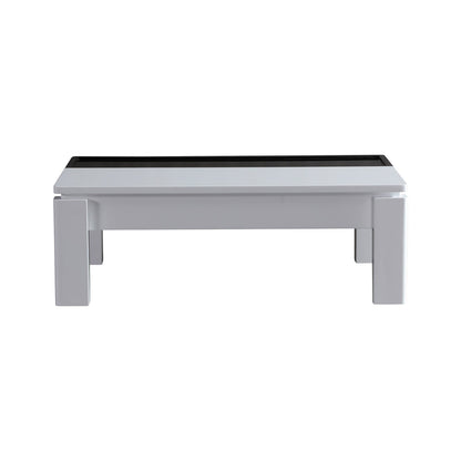 Coffee Table High Gloss Finish Lift Up Top MDF Black &amp; White Colour Interior Storage-Furniture > Living Room > Coffee Tables-PEROZ Accessories