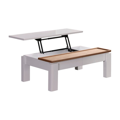 Coffee Table High Gloss Finish Lift Up Top MDF White Ash Colour Interior Storage-Furniture > Living Room > Coffee Tables-PEROZ Accessories