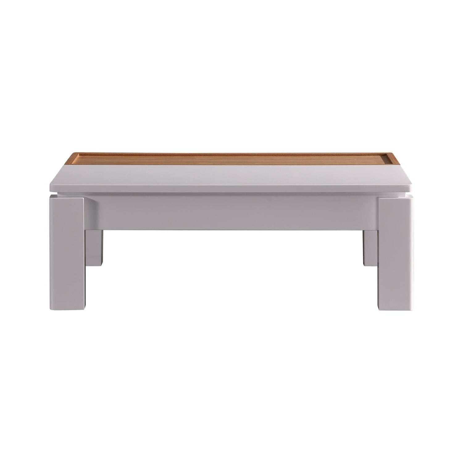 Coffee Table High Gloss Finish Lift Up Top MDF White Ash Colour Interior Storage-Furniture > Living Room > Coffee Tables-PEROZ Accessories