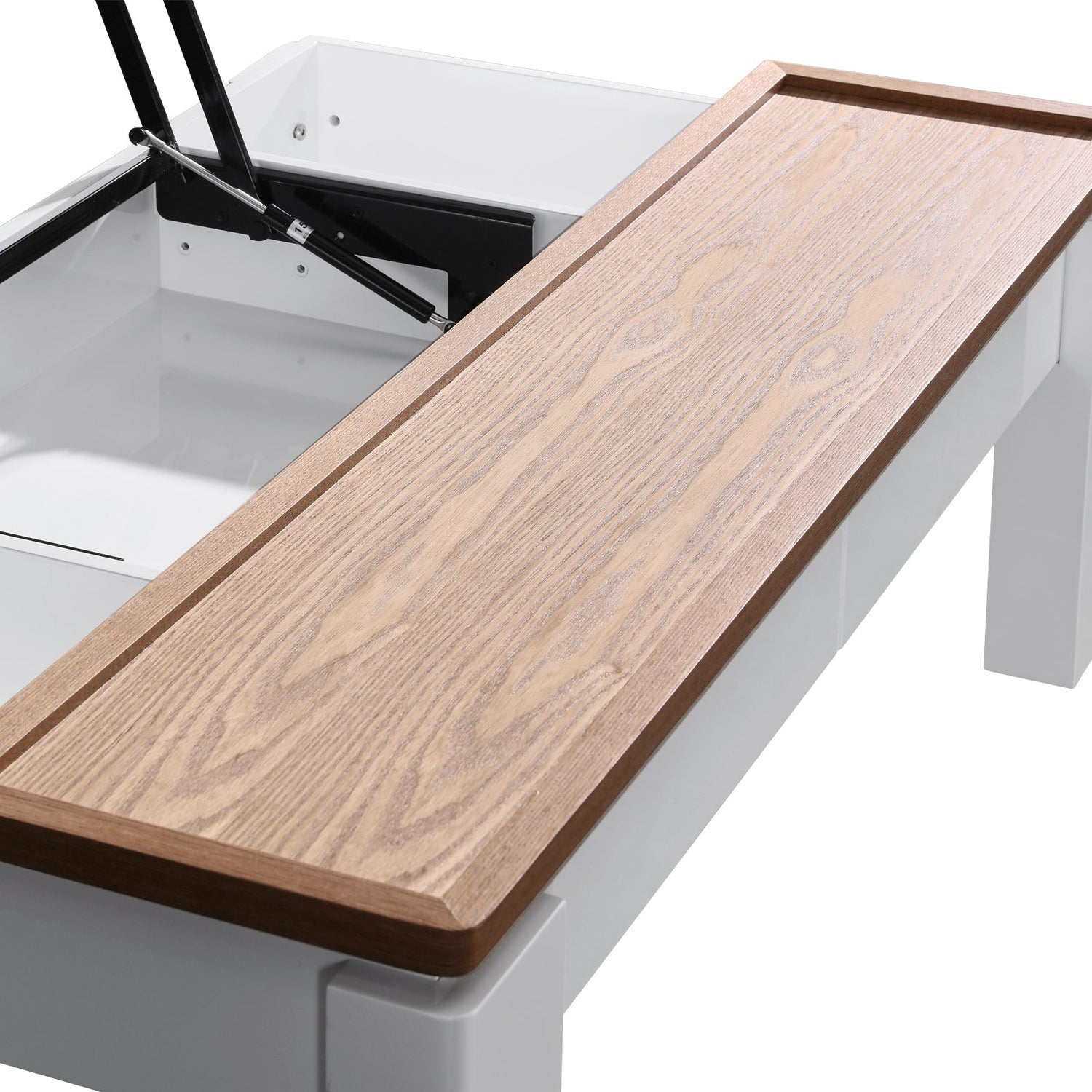 Coffee Table High Gloss Finish Lift Up Top MDF White Ash Colour Interior Storage-Furniture > Living Room > Coffee Tables-PEROZ Accessories