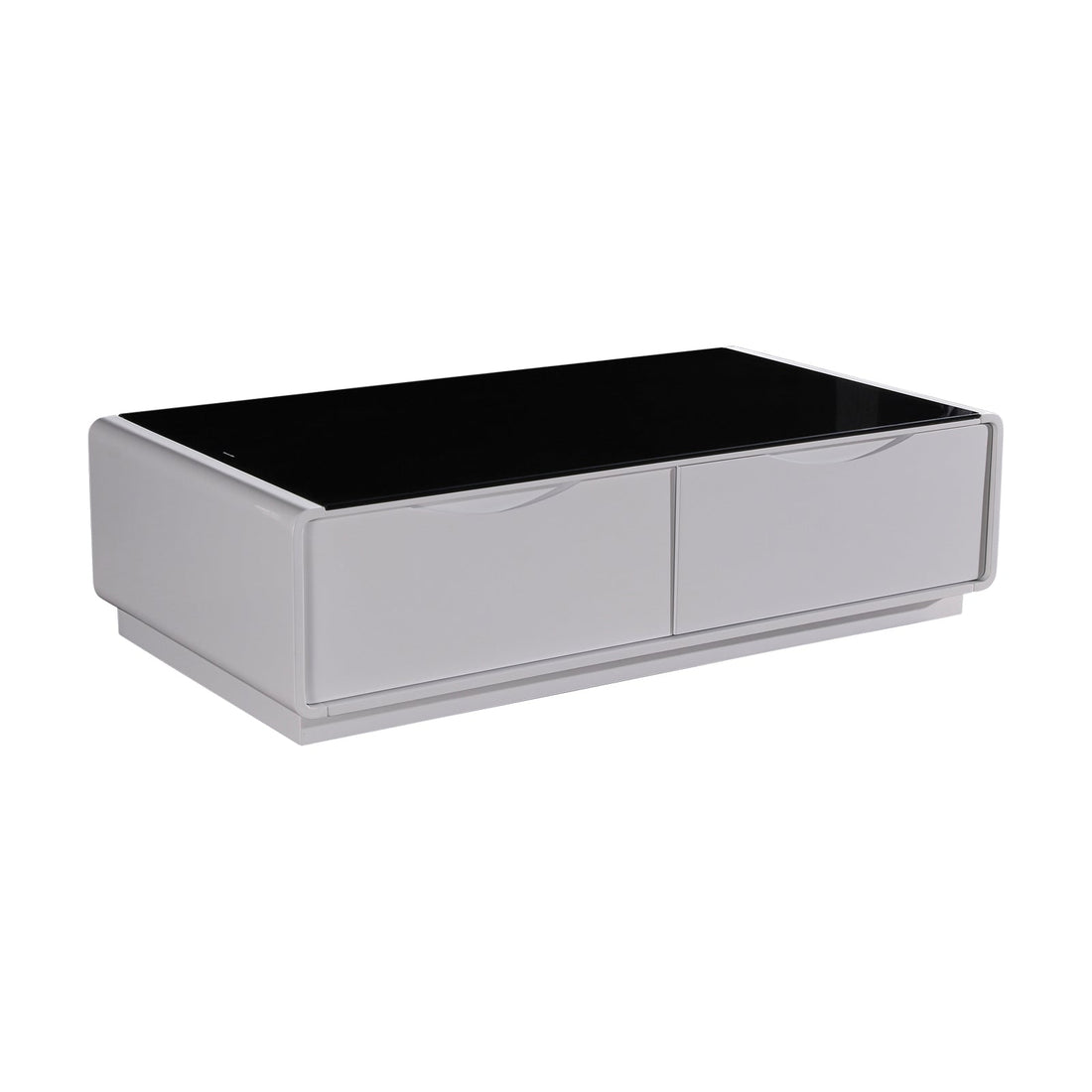 Coffee Table High Gloss Finish MDF Black &amp; White Colour with 2 Drawers Storage-Furniture > Living Room > Bookcases &amp; Shelves-PEROZ Accessories