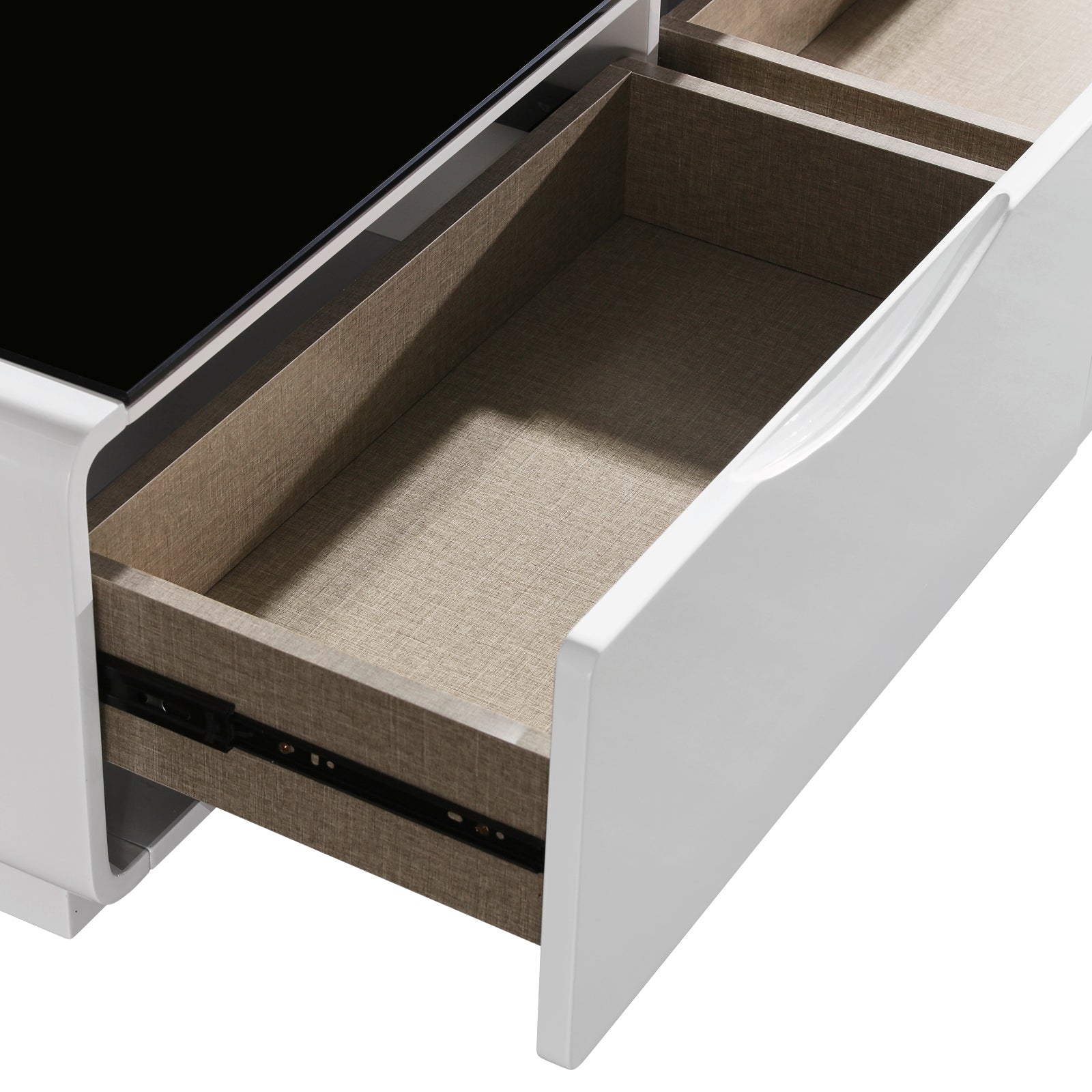 Coffee Table High Gloss Finish MDF Black &amp; White Colour with 2 Drawers Storage-Furniture > Living Room > Bookcases &amp; Shelves-PEROZ Accessories