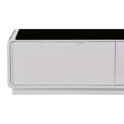 Coffee Table High Gloss Finish MDF Black &amp; White Colour with 2 Drawers Storage-Furniture > Living Room > Bookcases &amp; Shelves-PEROZ Accessories