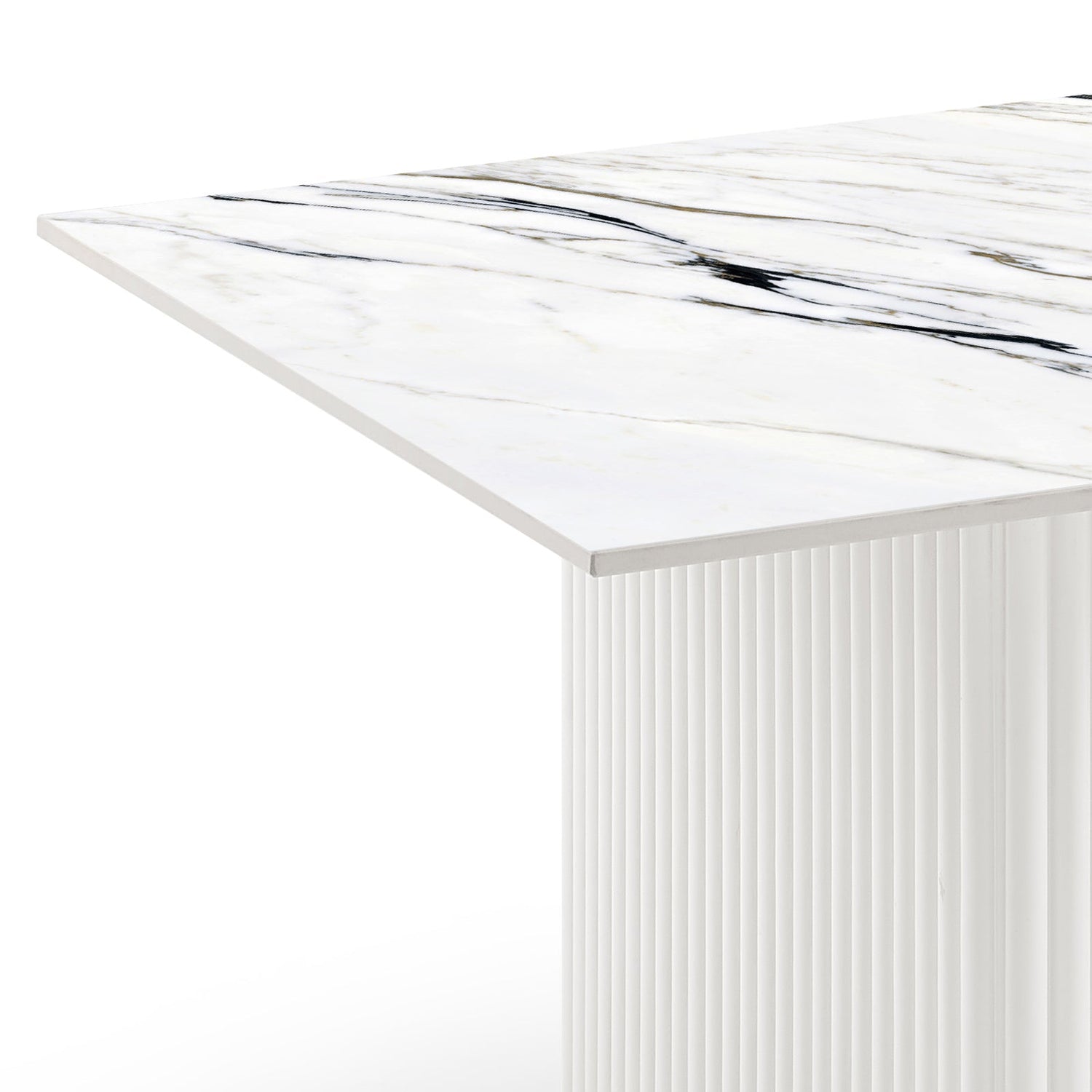 Coffee Table Sintered Stone Top MDF Table Base Glossy White-Furniture > Living Room > Coffee Tables-PEROZ Accessories
