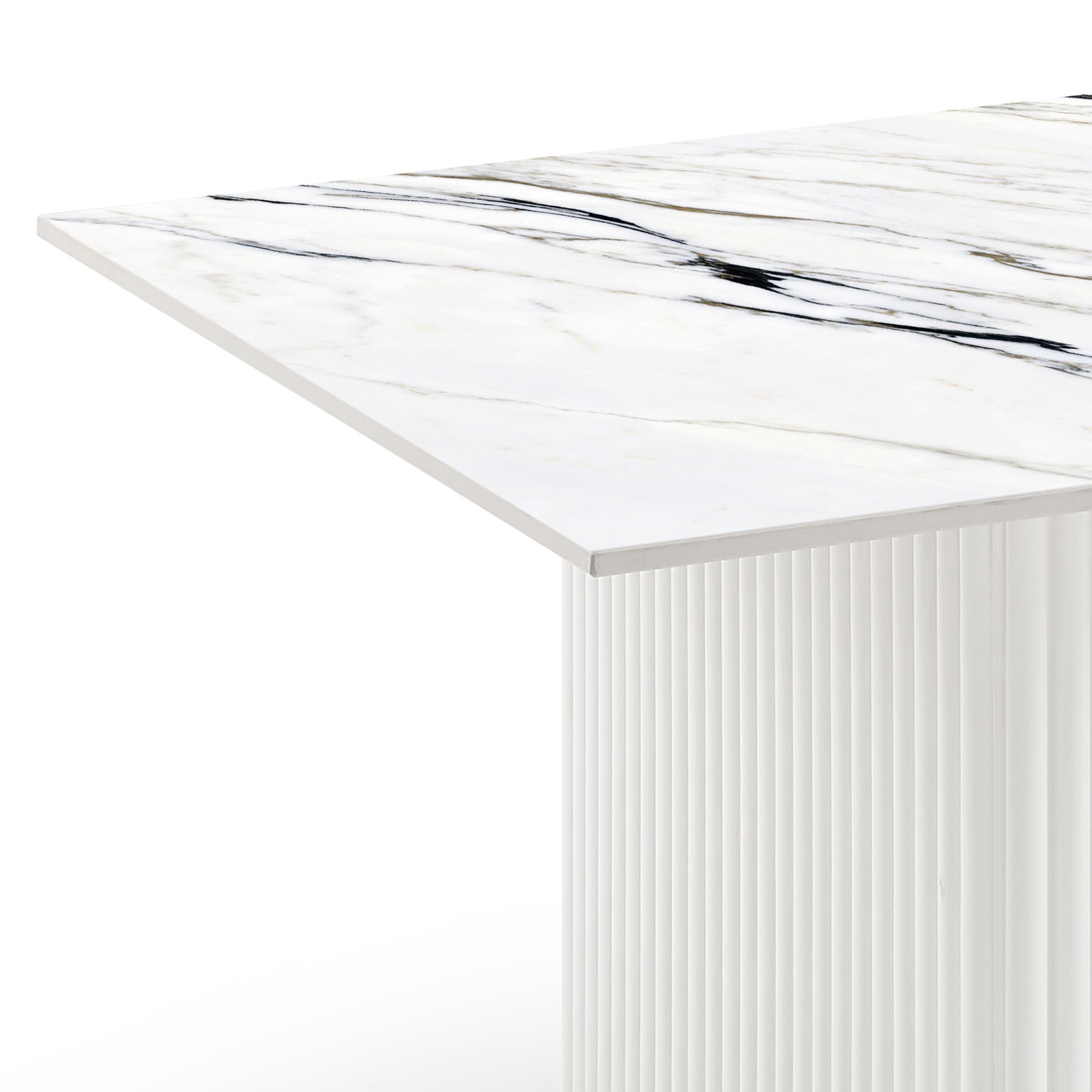 Coffee Table Sintered Stone Top MDF Table Base Glossy White-Furniture > Living Room > Coffee Tables-PEROZ Accessories