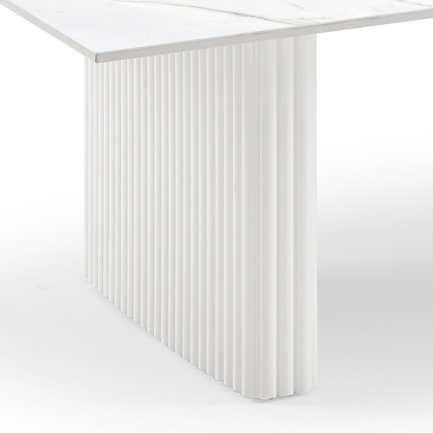 Coffee Table Sintered Stone Top MDF Table Base Glossy White-Furniture > Living Room > Coffee Tables-PEROZ Accessories