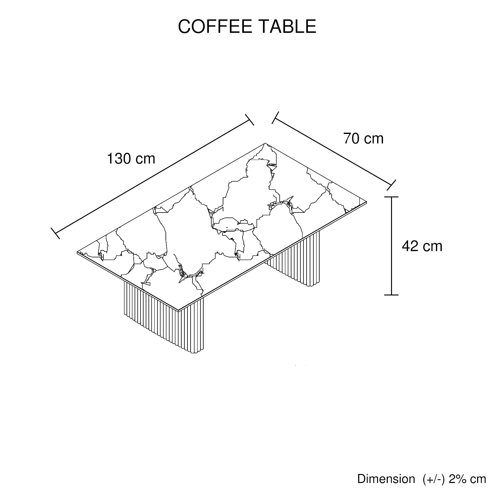 Coffee Table Sintered Stone Top MDF Table Base Glossy White-Furniture > Living Room > Coffee Tables-PEROZ Accessories
