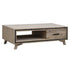 Coffee Table Solid Wood Acacia & Veneer Frame 2 Drawers Storage Sliver Brush Colour-Furniture > Living Room-PEROZ Accessories