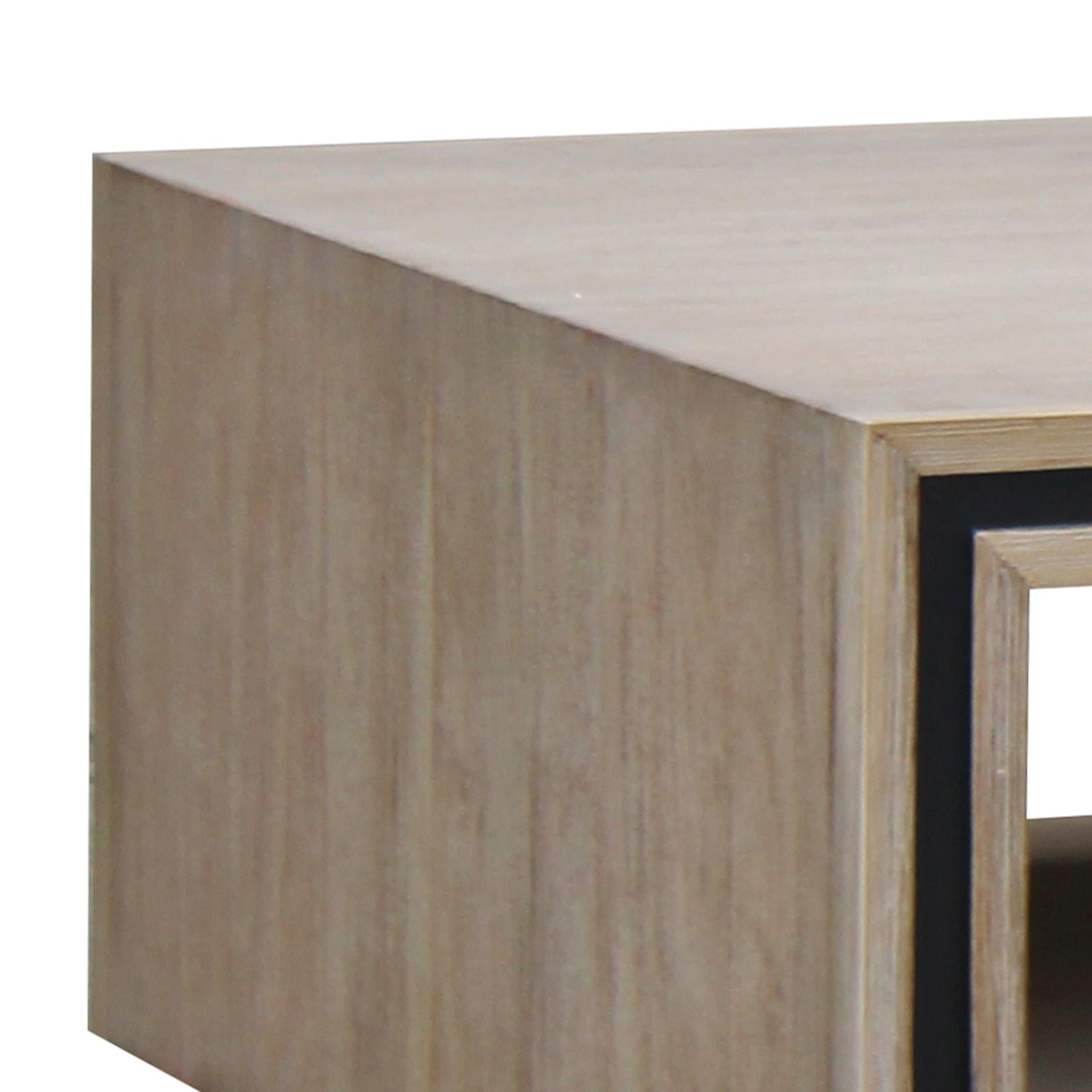 Coffee Table Solid Wood Acacia &amp; Veneer Frame 2 Drawers Storage Sliver Brush Colour-Furniture &gt; Living Room-PEROZ Accessories