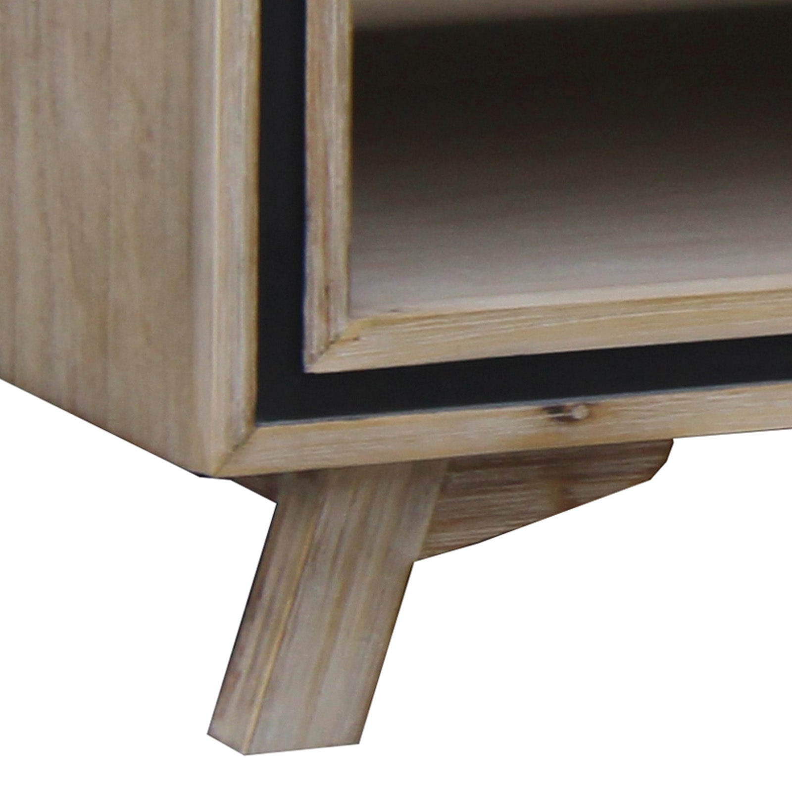 Coffee Table Solid Wood Acacia &amp; Veneer Frame 2 Drawers Storage Sliver Brush Colour-Furniture &gt; Living Room-PEROZ Accessories