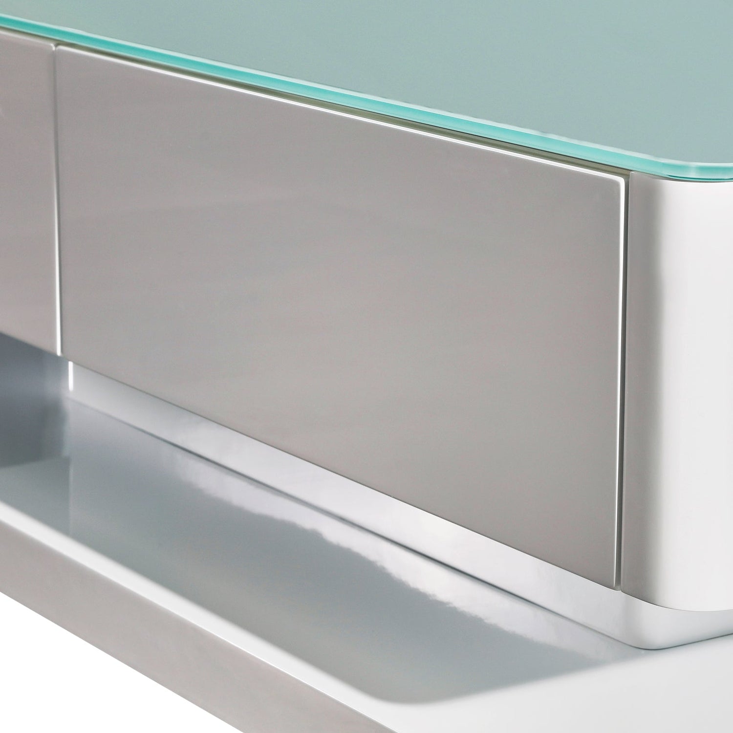 Stylish Coffee Table High Gloss Finish Shiny White Colour with 4 Drawers Storage-Furniture > Living Room > Coffee Tables-PEROZ Accessories